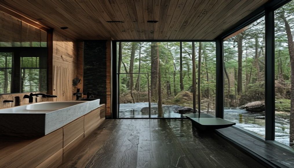 Cedar + slate bath